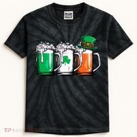 Irish Beer Ireland Flag St Patricks Day Leprechaun Kids Tie-Dye T-Shirt thumb 0