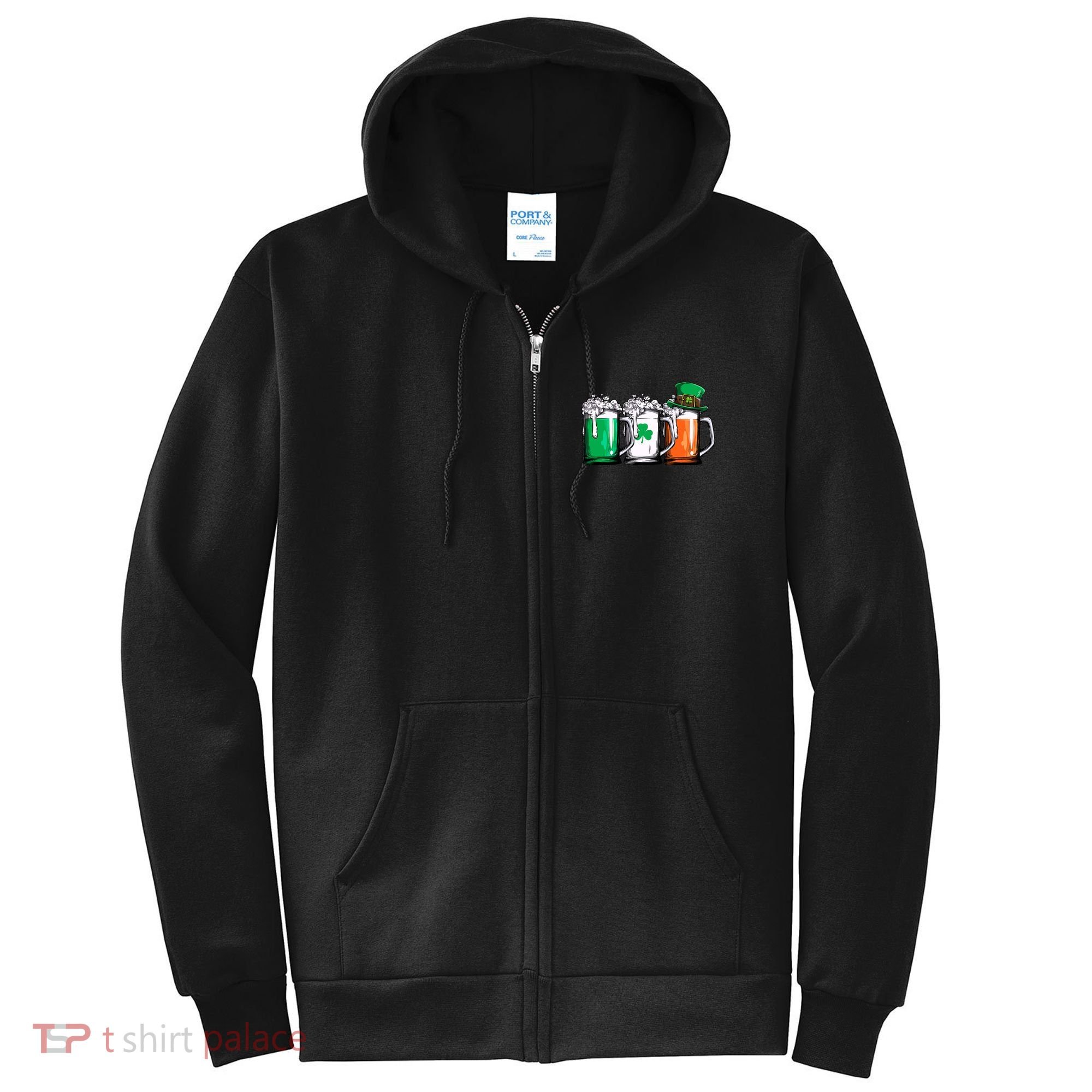Irish Beer Ireland Flag St Patricks Day Leprechaun Full Zip Hoodie