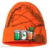 Irish Beer Ireland Flag St Patricks Day Leprechaun Kati Licensed 12" Camo Cuffed Beanie thumb 0