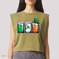 Irish Beer Ireland Flag St Patricks Day Leprechaun Garment-Dyed Women's Muscle Tee thumb 2