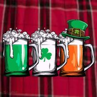 Irish Beer Ireland Flag St Patricks Day Leprechaun Women's Flannel Plaid Pajama Pants thumb 2