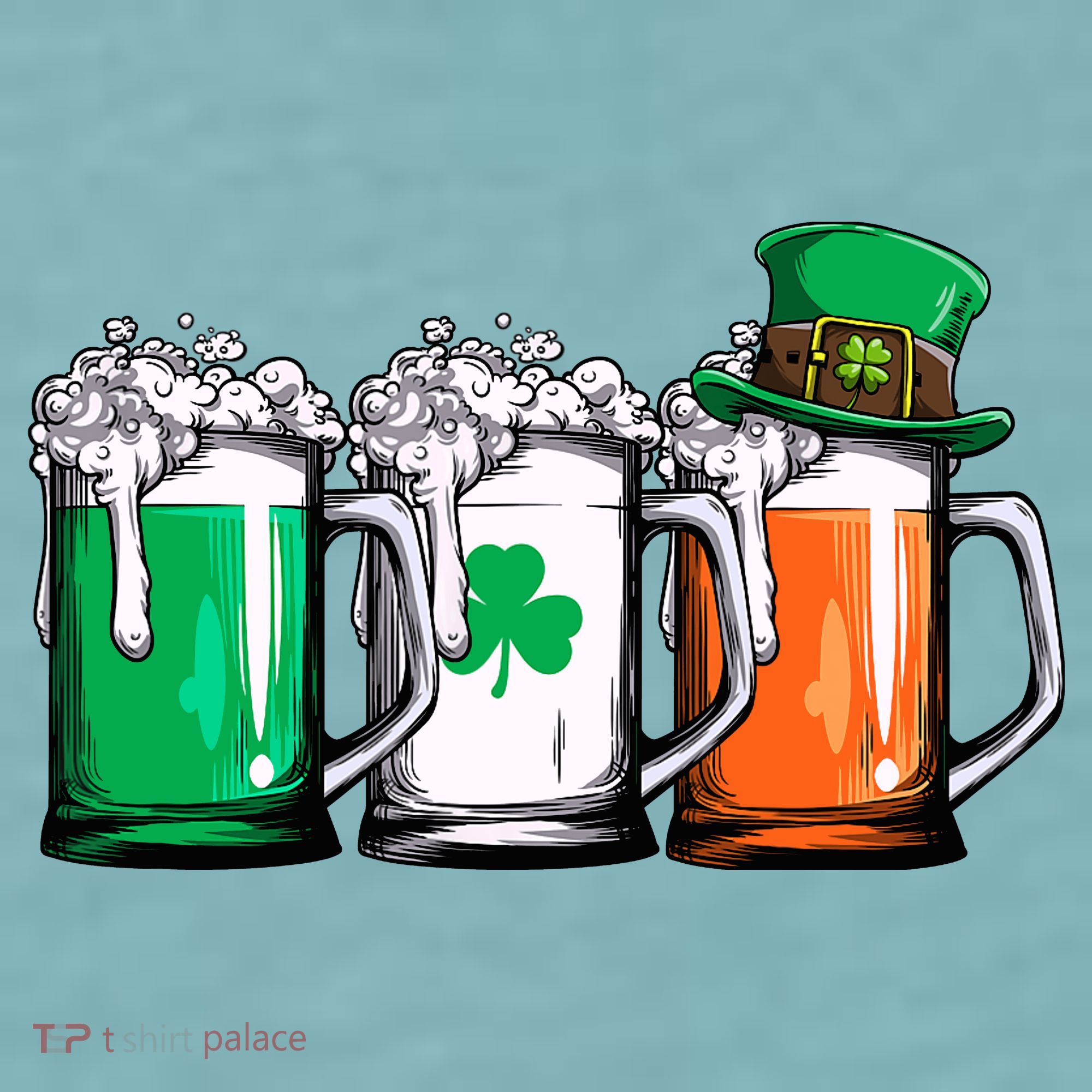 Irish Beer Ireland Flag St Patricks Day Leprechaun Sueded Cloud Jersey T-Shirt