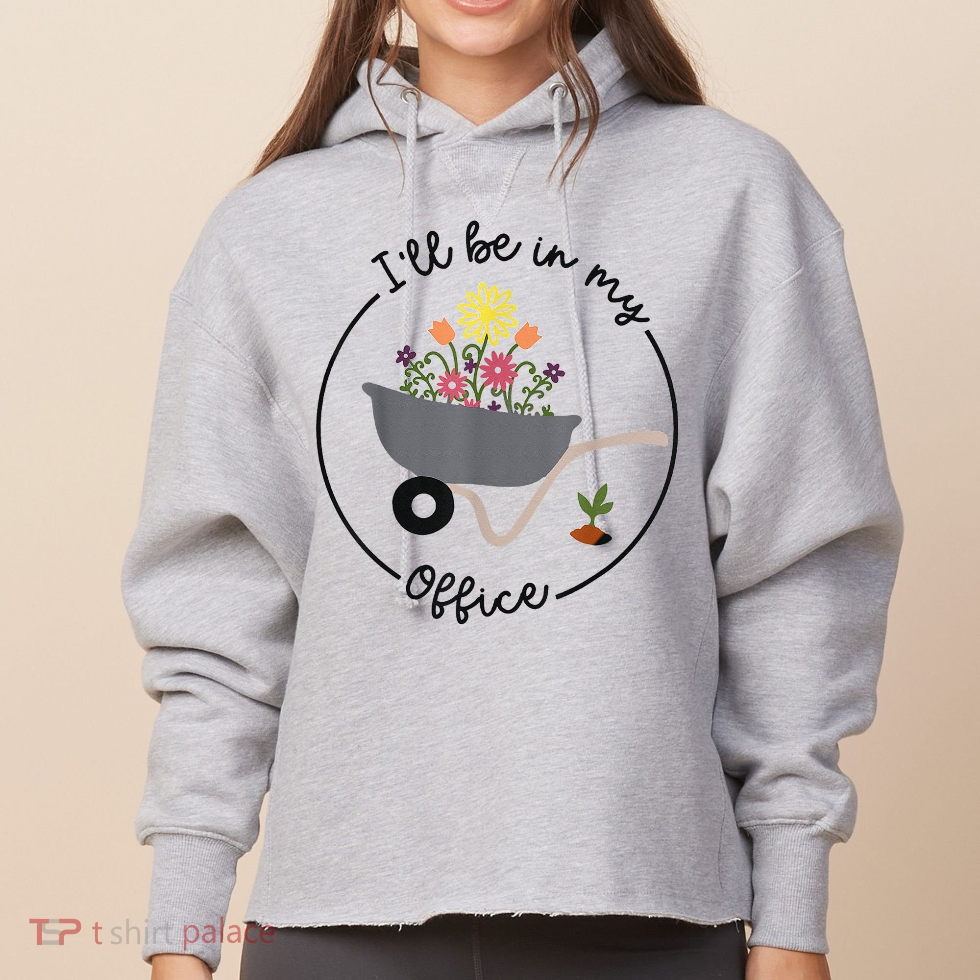 I'll Be In My Office Garden Funny Distressed Gardening Ladies Heavyweight Boxy Pullover Hoodie