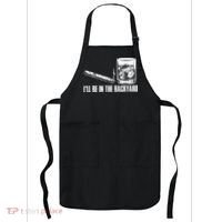 Ill Be In The Backyard Cigar & Whiskey Lover Funny Apron thumb 0