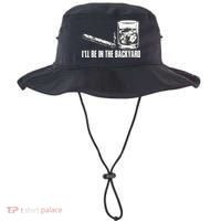 Ill Be In The Backyard Cigar & Whiskey Lover Funny Bucket Hat thumb 0