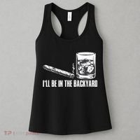 Ill Be In The Backyard Cigar & Whiskey Lover Funny Women's Tank Top thumb 3