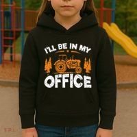 ILl Be In My Office Tractor Kids Hoodie thumb 3