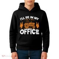 ILl Be In My Office Tractor Kids Hoodie thumb 4