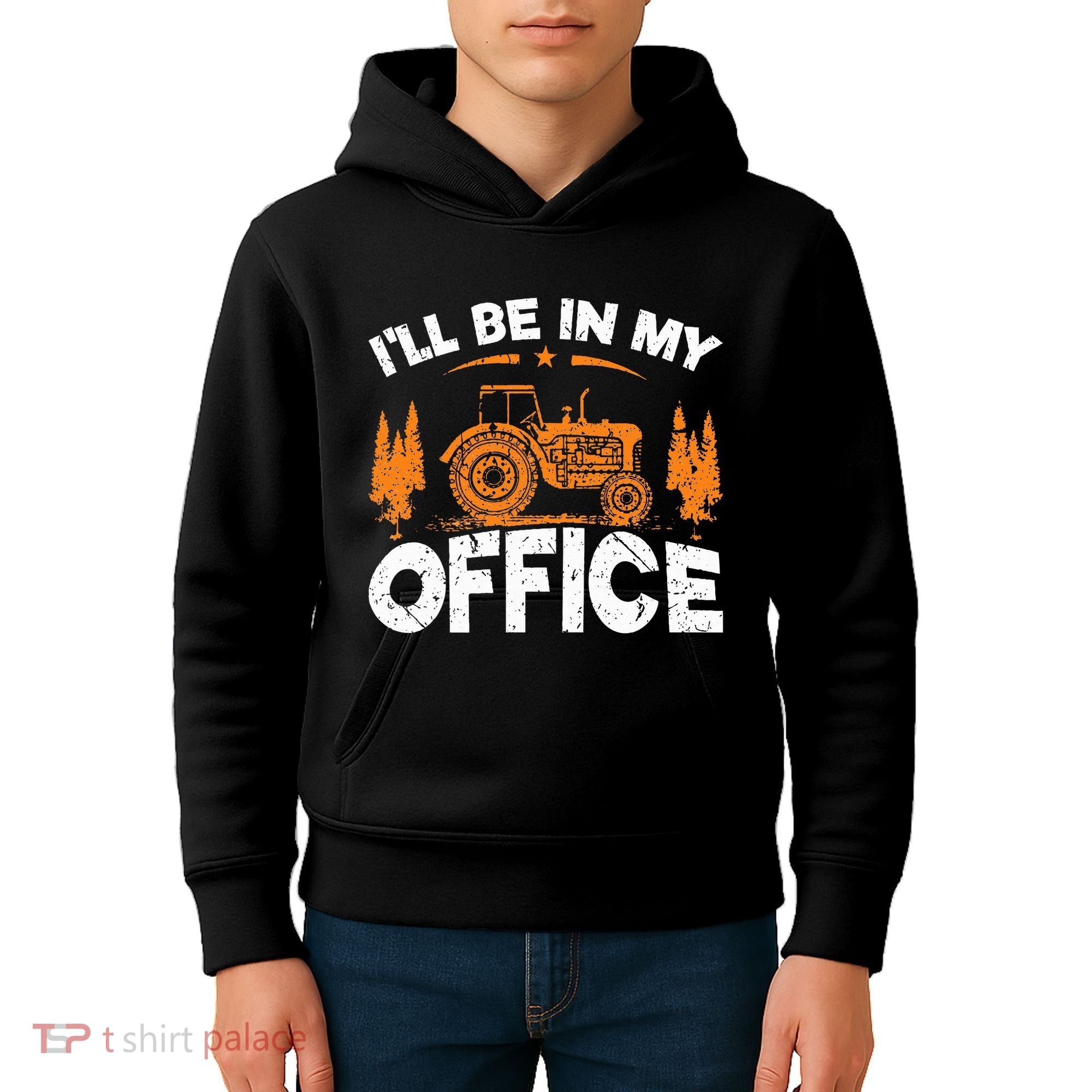 ILl Be In My Office Tractor Kids Hoodie