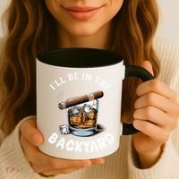 I’Ll Be In The Backyard Bourbon Whiskey Stogie Bourbon Lovers Coffee Mug thumb 3