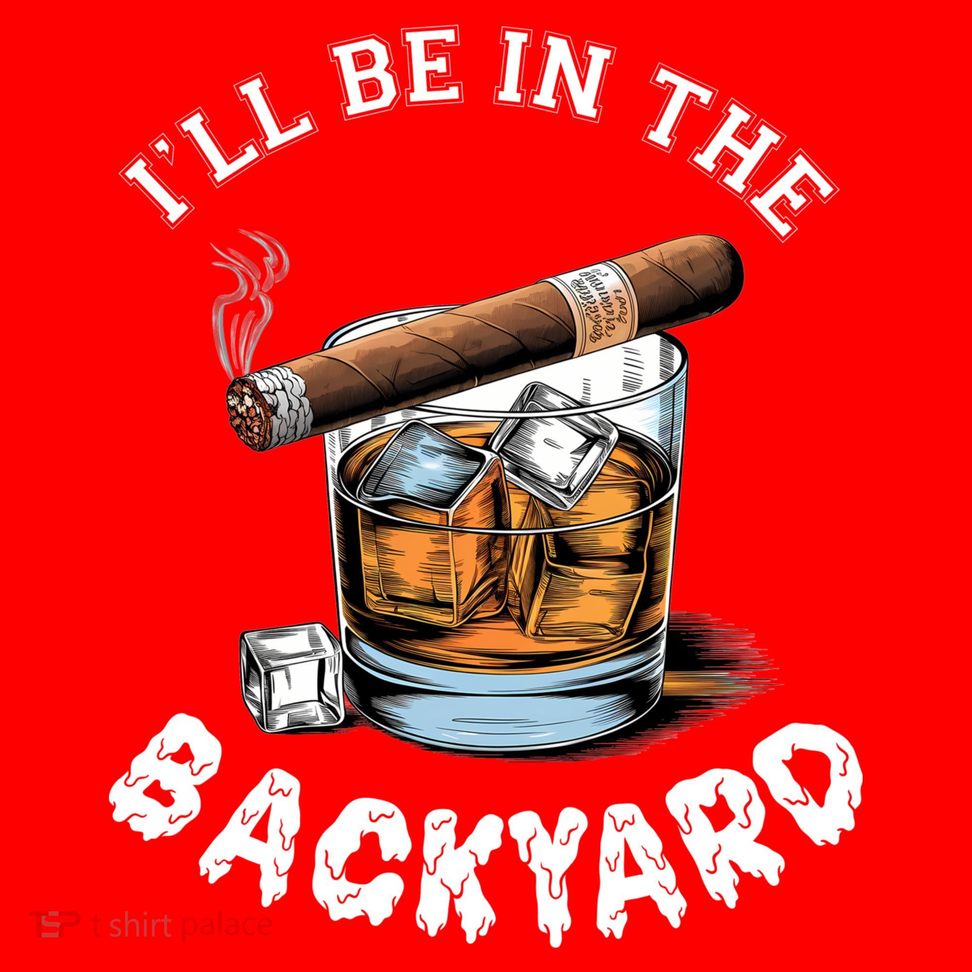 I’Ll Be In The Backyard Bourbon Whiskey Stogie Bourbon Lovers Santa Hat