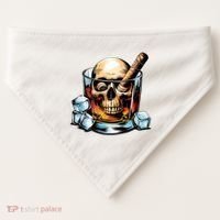 I’Ll Be In The Backyard Bourbon Whiskey Stogie Bourbon Lovers Sarcastic USA-Made Doggie Bandana thumb 0