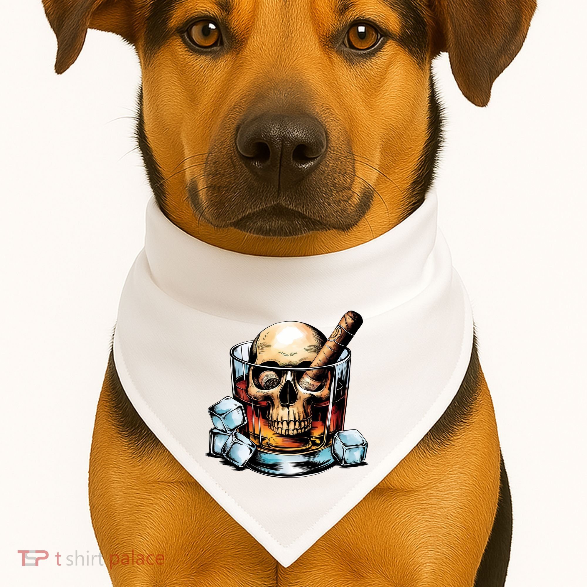I’Ll Be In The Backyard Bourbon Whiskey Stogie Bourbon Lovers Sarcastic USA-Made Doggie Bandana