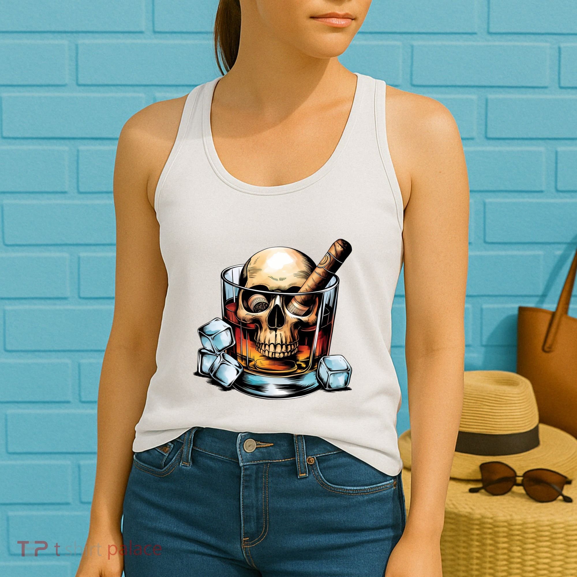 I’Ll Be In The Backyard Bourbon Whiskey Stogie Bourbon Lovers Sarcastic Women's Tank Top