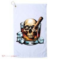 I’Ll Be In The Backyard Bourbon Whiskey Stogie Bourbon Lovers Sarcastic Golf Towel thumb 0