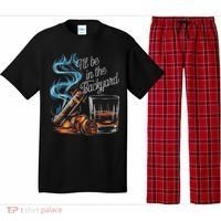 I'll Be In The Backyard Funny Cigar And Bourbon Lovers Pajama Set thumb 0