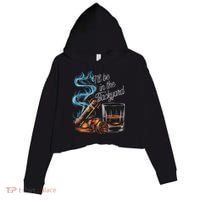 I'll Be In The Backyard Funny Cigar And Bourbon Lovers Crop Fleece Hoodie thumb 0