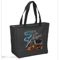 I'll Be In The Backyard Funny Cigar And Bourbon Lovers Tote Bag thumb 2