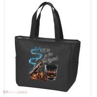 I'll Be In The Backyard Funny Cigar And Bourbon Lovers Tote Bag thumb 3
