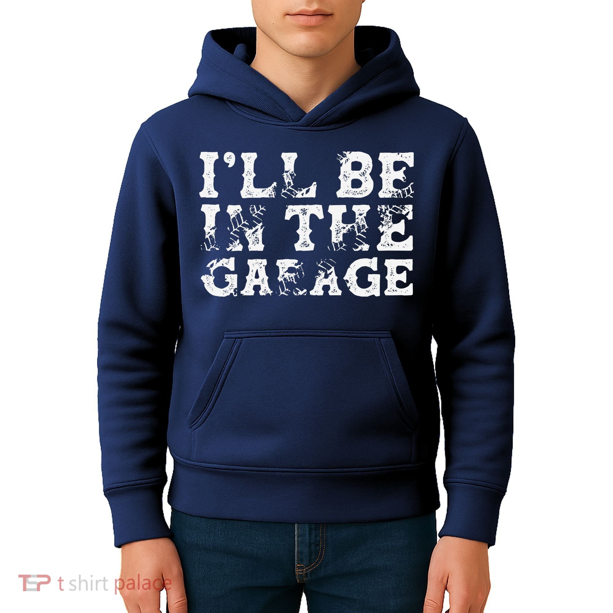 ILl Be In The Garage Auto Mechanic Project Car Builder Kids Hoodie