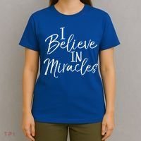 I Believe In Miracles Vintage Cool Bold Christian T-Shirt thumb 4