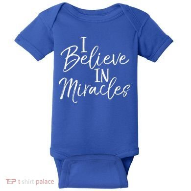 I Believe In Miracles Vintage Cool Bold Christian Baby Bodysuit