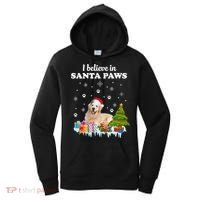I Believe In Santa Paw Funny Golden Retriever Cute Christmas Gift Women's Hoodie thumb 0