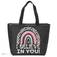 I Believe In You Cheetah Rainbow Cute Gift Tote Bag thumb 0