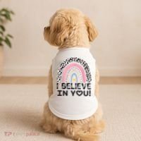 I Believe In You Cheetah Rainbow Cute Gift Doggie Tank thumb 2