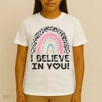 I Believe In You Cheetah Rainbow Cute Gift T-Shirt thumb 4