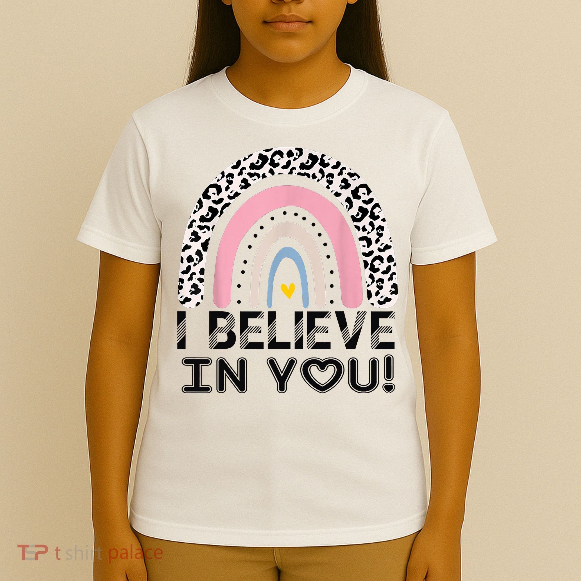I Believe In You Cheetah Rainbow Cute Gift T-Shirt