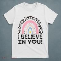 I Believe In You Cheetah Rainbow Cute Gift T-Shirt thumb 5