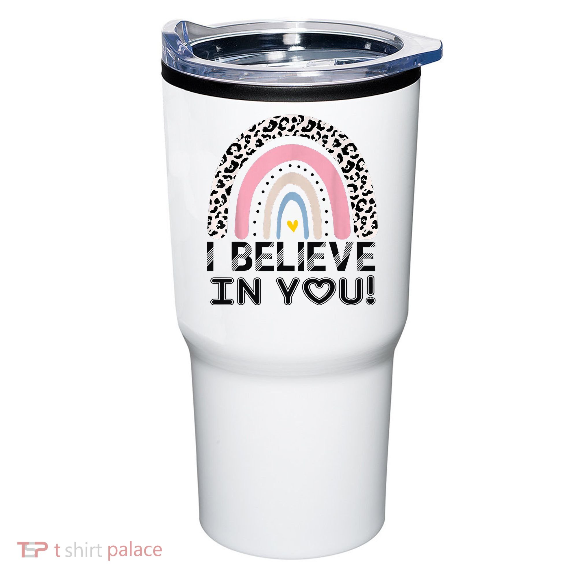 I Believe In You Cheetah Rainbow Cute Gift Tumbler