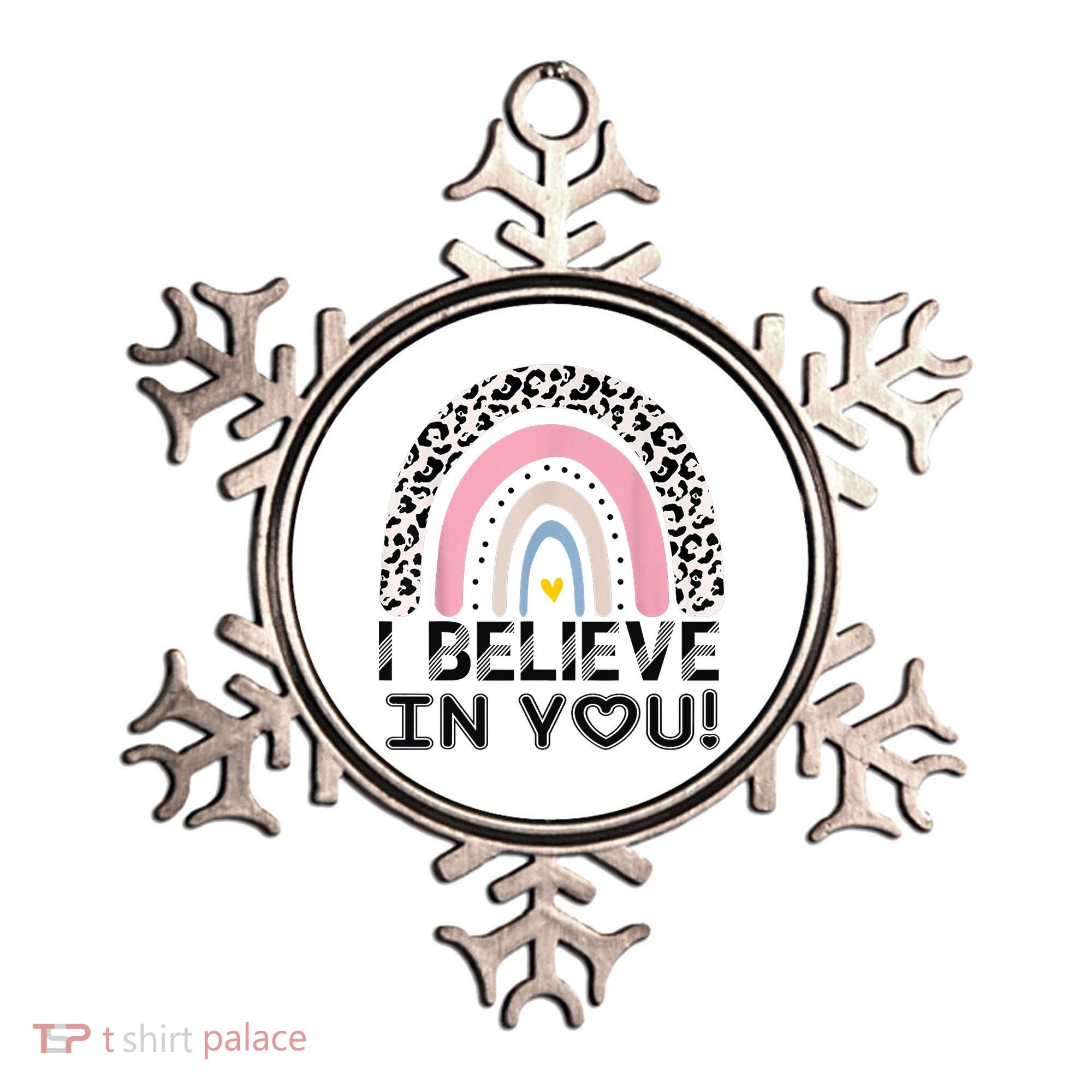 I Believe In You Cheetah Rainbow Cute Gift Ornament