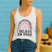 I Believe In You Cheetah Rainbow Cute Gift Women's Tank Top thumb 2