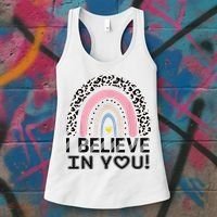 I Believe In You Cheetah Rainbow Cute Gift Women's Tank Top thumb 3