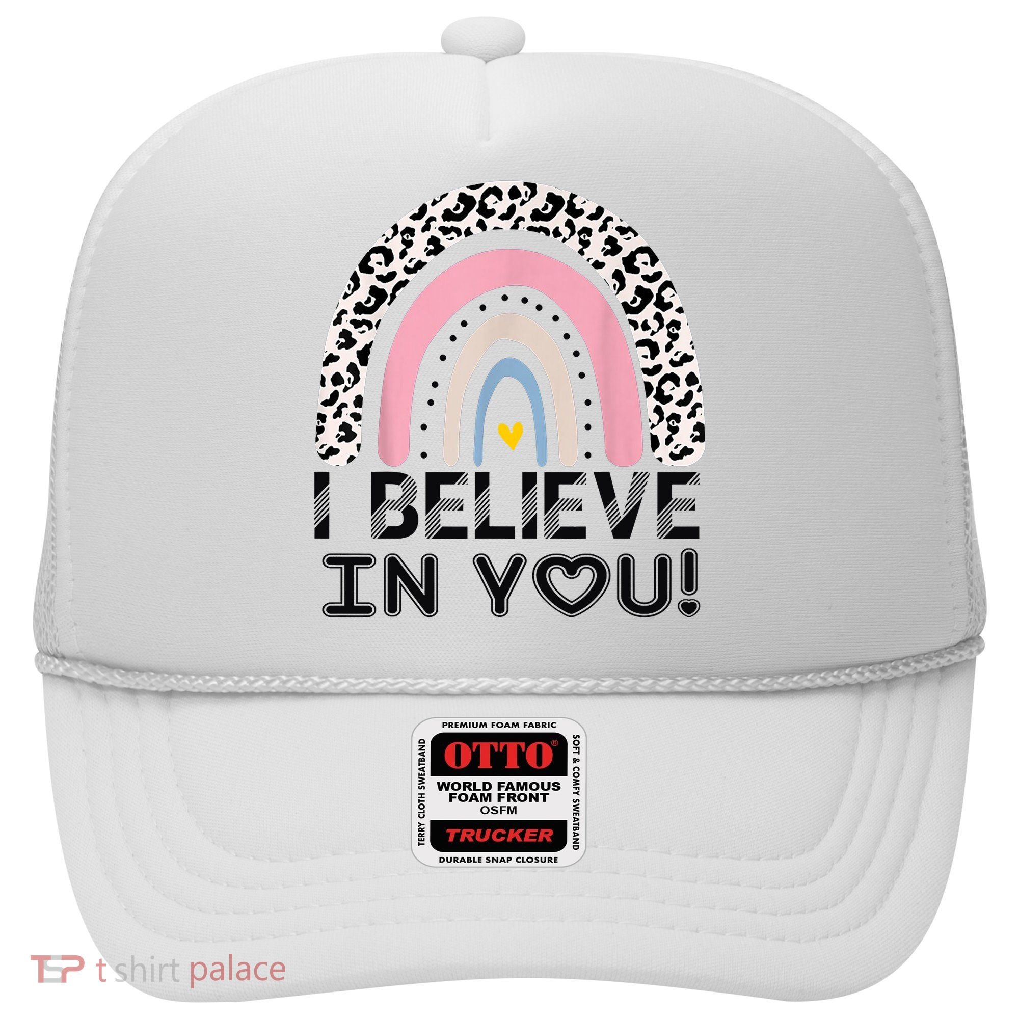I Believe In You Cheetah Rainbow Cute Gift Hat