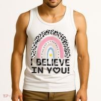I Believe In You Cheetah Rainbow Cute Gift Tank Top thumb 3