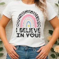 I Believe In You Cheetah Rainbow Cute Gift Women's T-Shirt thumb 2