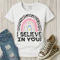 I Believe In You Cheetah Rainbow Cute Gift Women's T-Shirt thumb 3