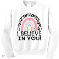 I Believe In You Cheetah Rainbow Cute Gift Kids Sweatshirt thumb 0