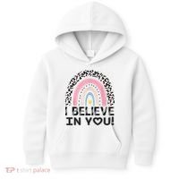 I Believe In You Cheetah Rainbow Cute Gift Kids Hoodie thumb 0
