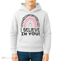 I Believe In You Cheetah Rainbow Cute Gift Kids Hoodie thumb 4
