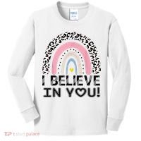 I Believe In You Cheetah Rainbow Cute Gift Kids Long Sleeve Shirt thumb 0