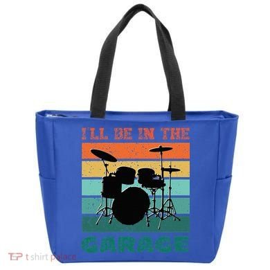 ILl Be In The Garage Vintage Drum Set Band Drummer Tote Bag
