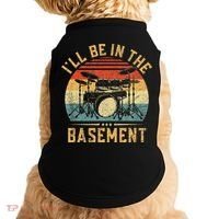 I'll Be In The Basement Drumming for Funny Drummer Doggie Tank thumb 0
