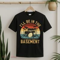 I'll Be In The Basement Drumming for Funny Drummer T-Shirt thumb 2