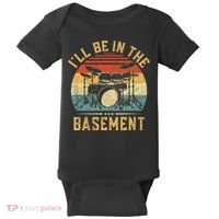 I'll Be In The Basement Drumming for Funny Drummer Baby Bodysuit thumb 0