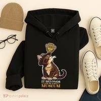 It Belongs In A Museum Archeology Archeologist Cat Kitty Hoodie thumb 4