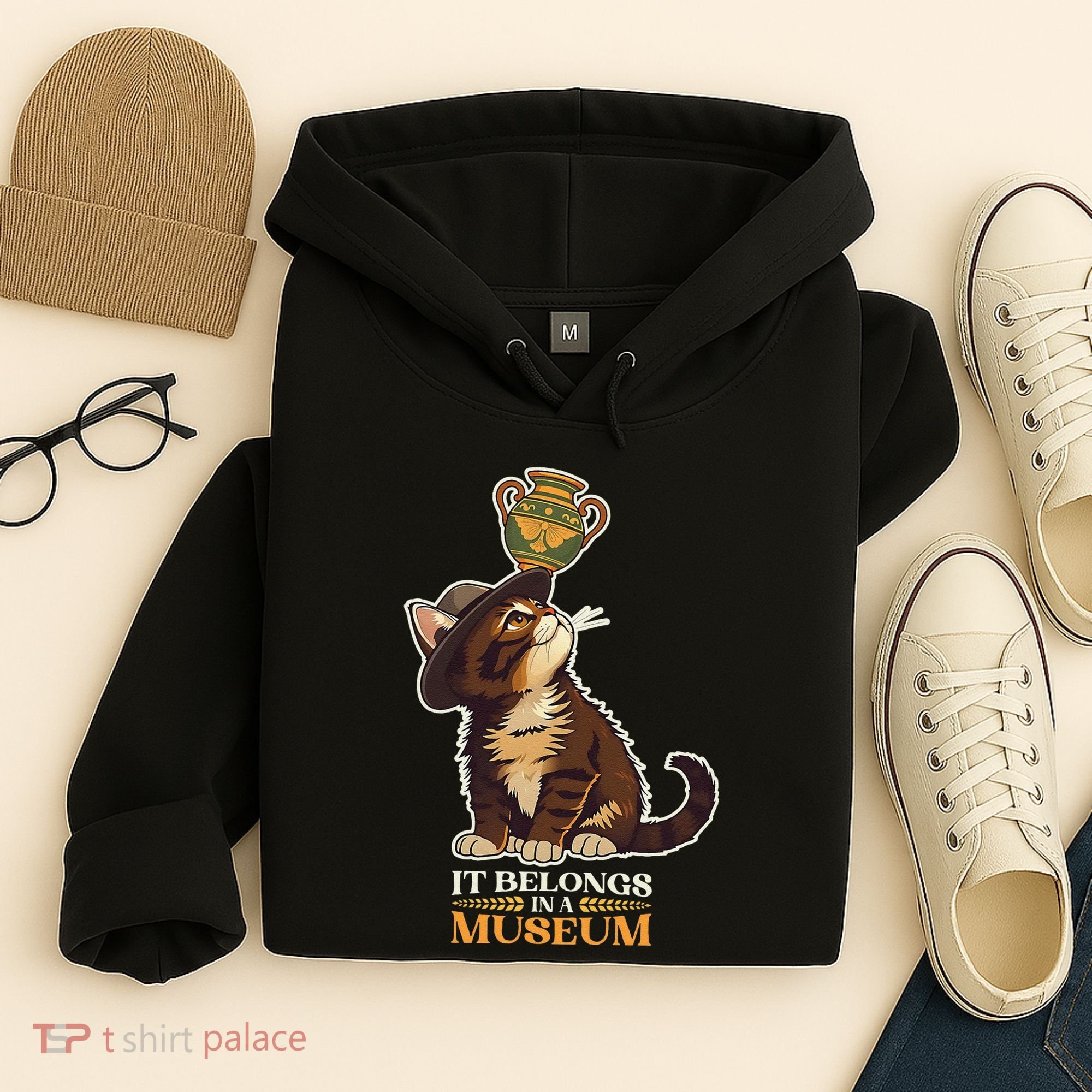 It Belongs In A Museum Archeology Archeologist Cat Kitty Hoodie